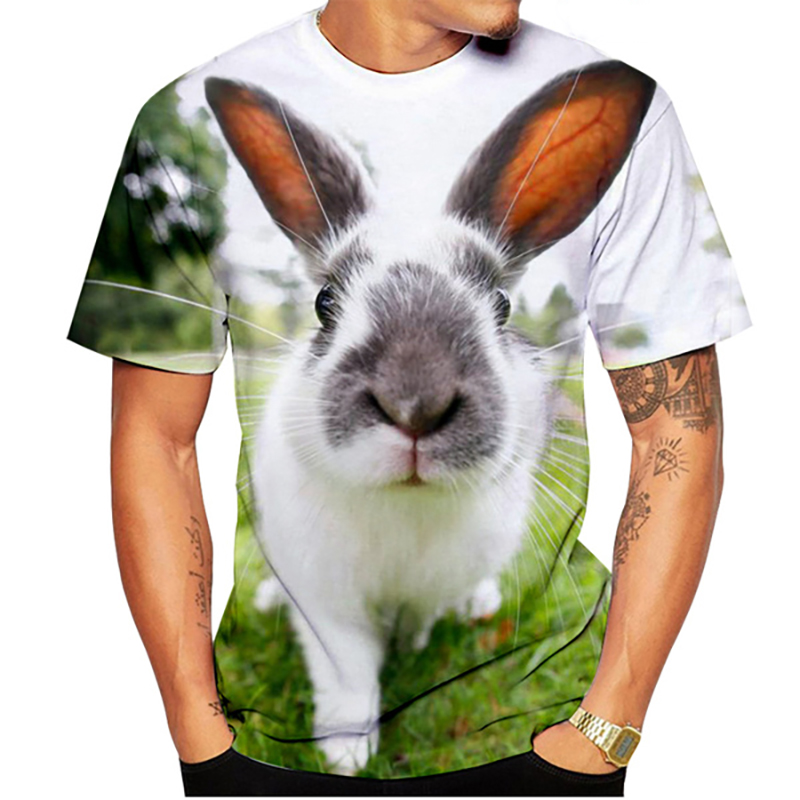 3D Printing Rabbit - Fashion Cute Rabbit 3D Print T-Shirts