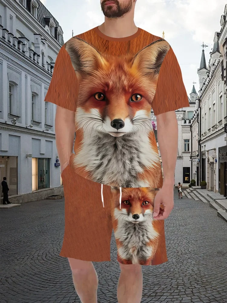 3D Printing Designing - Summer New Men's O-neck T-shirt Sets