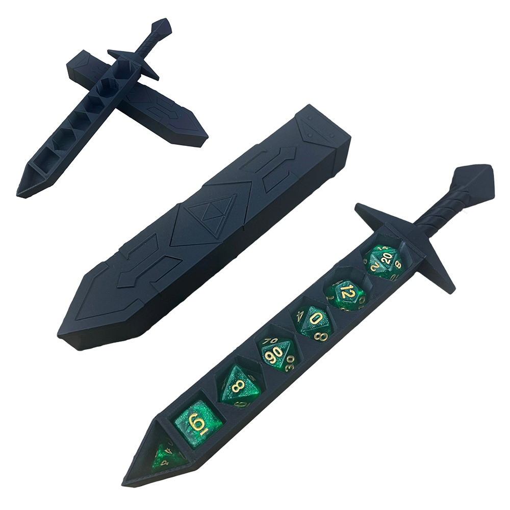 3D Printing Housing - 3D Printed Sword Dice Case DnD