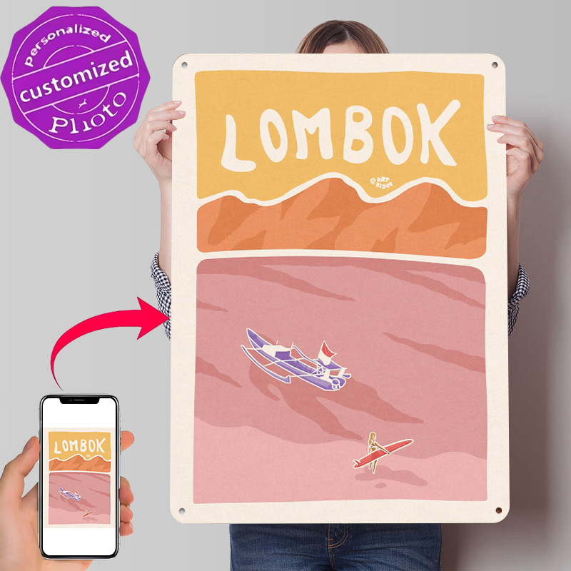 3D Printing Bali - Bali Lombok Surf Poster Retro 3D