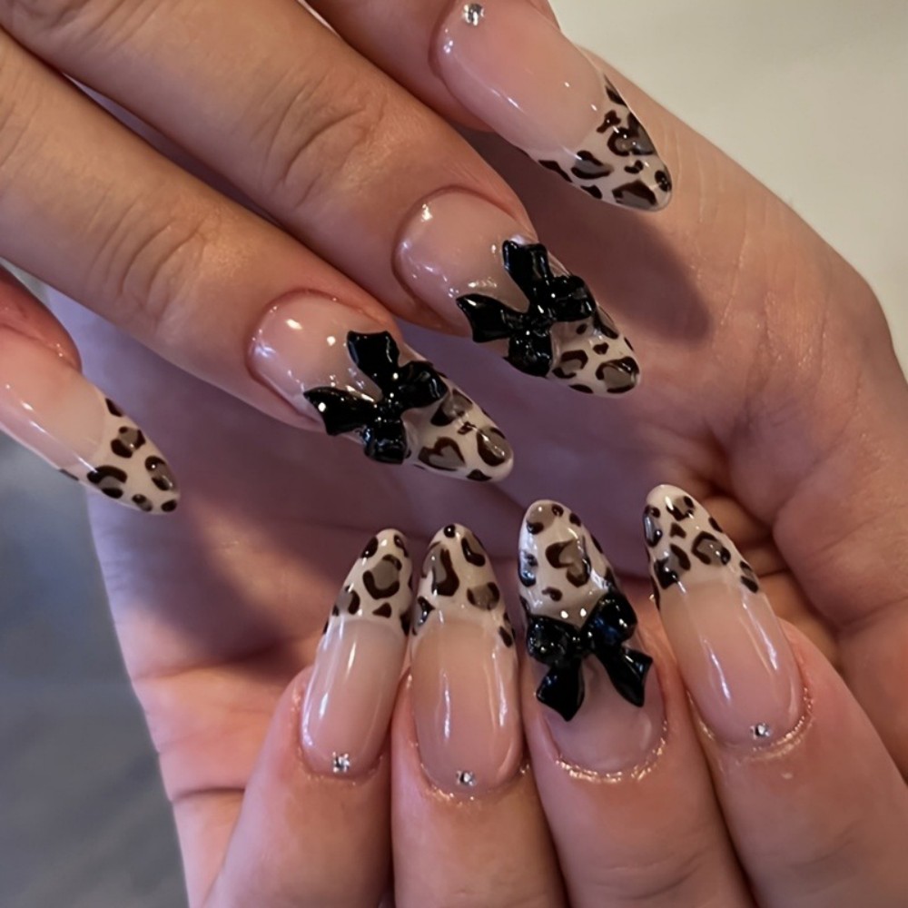 3D Printing Abs - 24pcs French Almond Press on Nails
