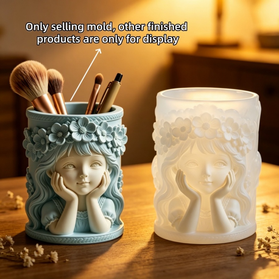 3D Printing Vase - Reusable 3D Embossed Girl Silicone Mould,