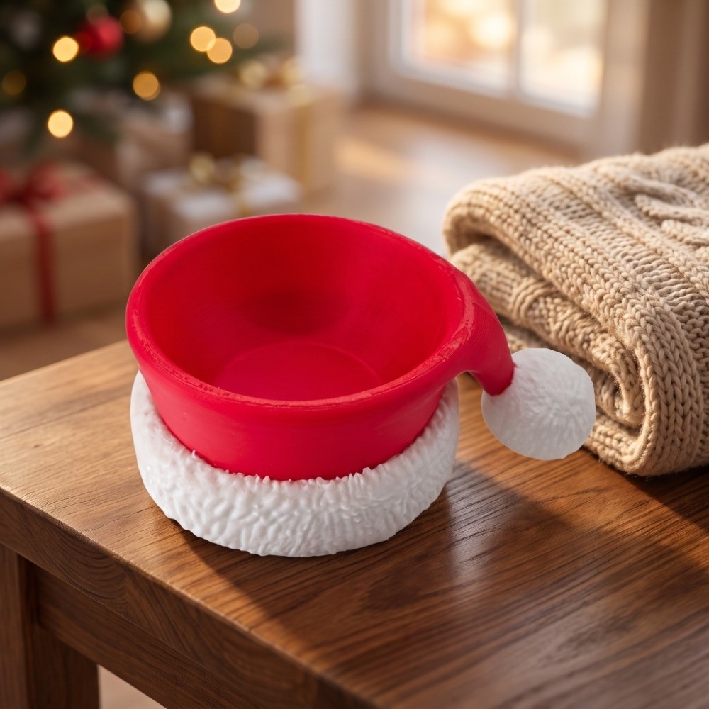3D Printing Xmas - Xmas Christmas Bowl Santa Hat Table