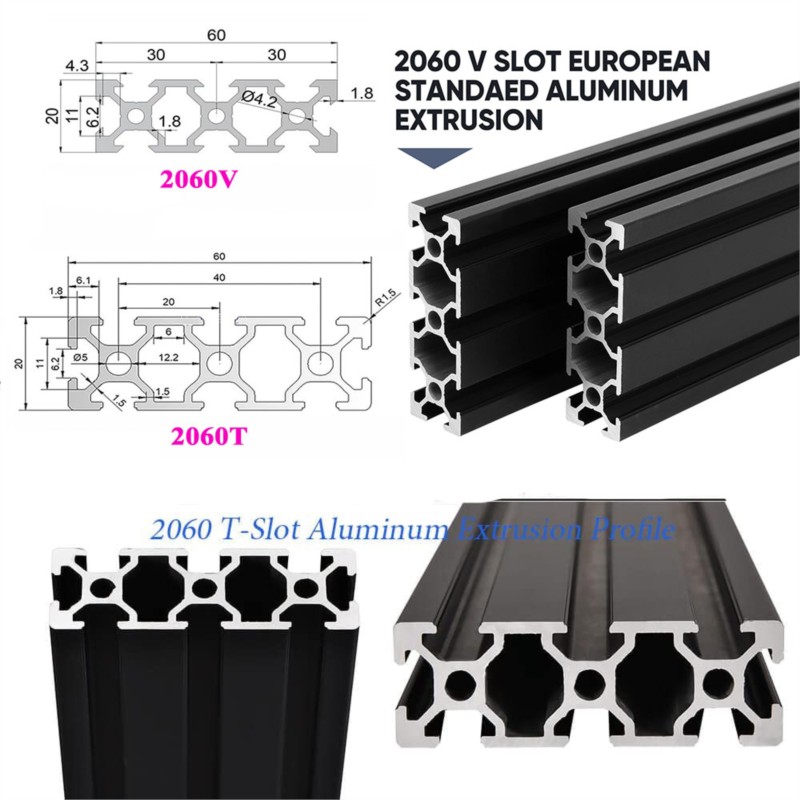 1Pcs Black Aluminum Profile 20 - đánh giá và giá V Slot Aluminum Extrusion