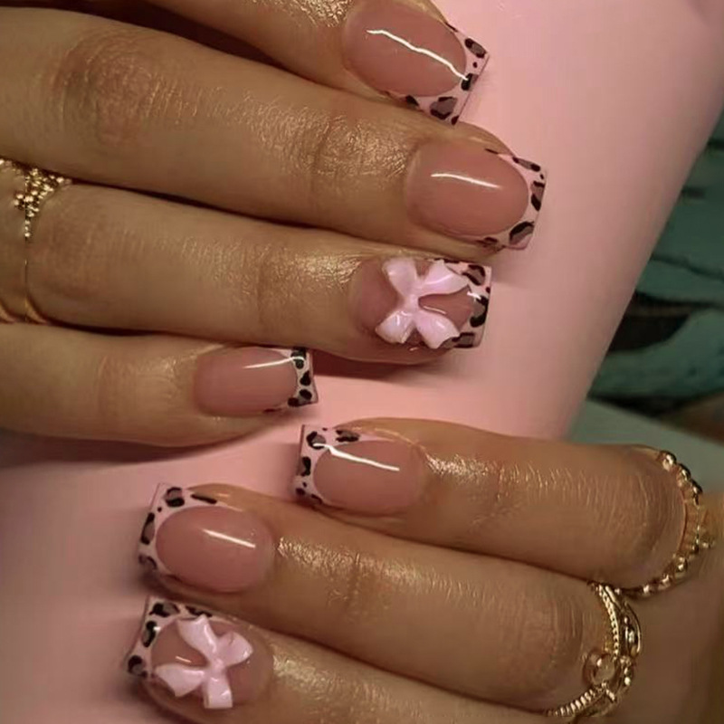 Pink Leopard Print French Tip  - đánh giá và giá 3D Printing Abs