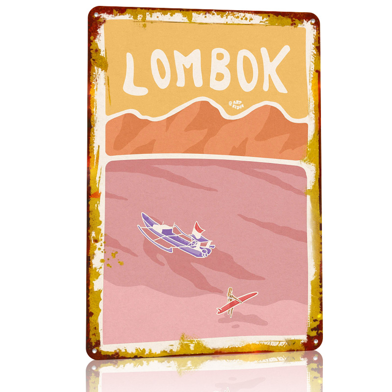 Bali Lombok Surf Poster Retro  - đánh giá và giá 3D Printing Bali