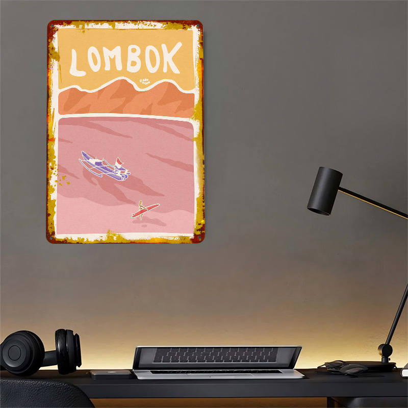 Bali Lombok Surf Poster Retro  - đánh giá và giá 3D Printing Bali